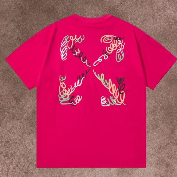 Off-white Men's  Pink Short Sleeve T-Shirt - Picture 2 of 4